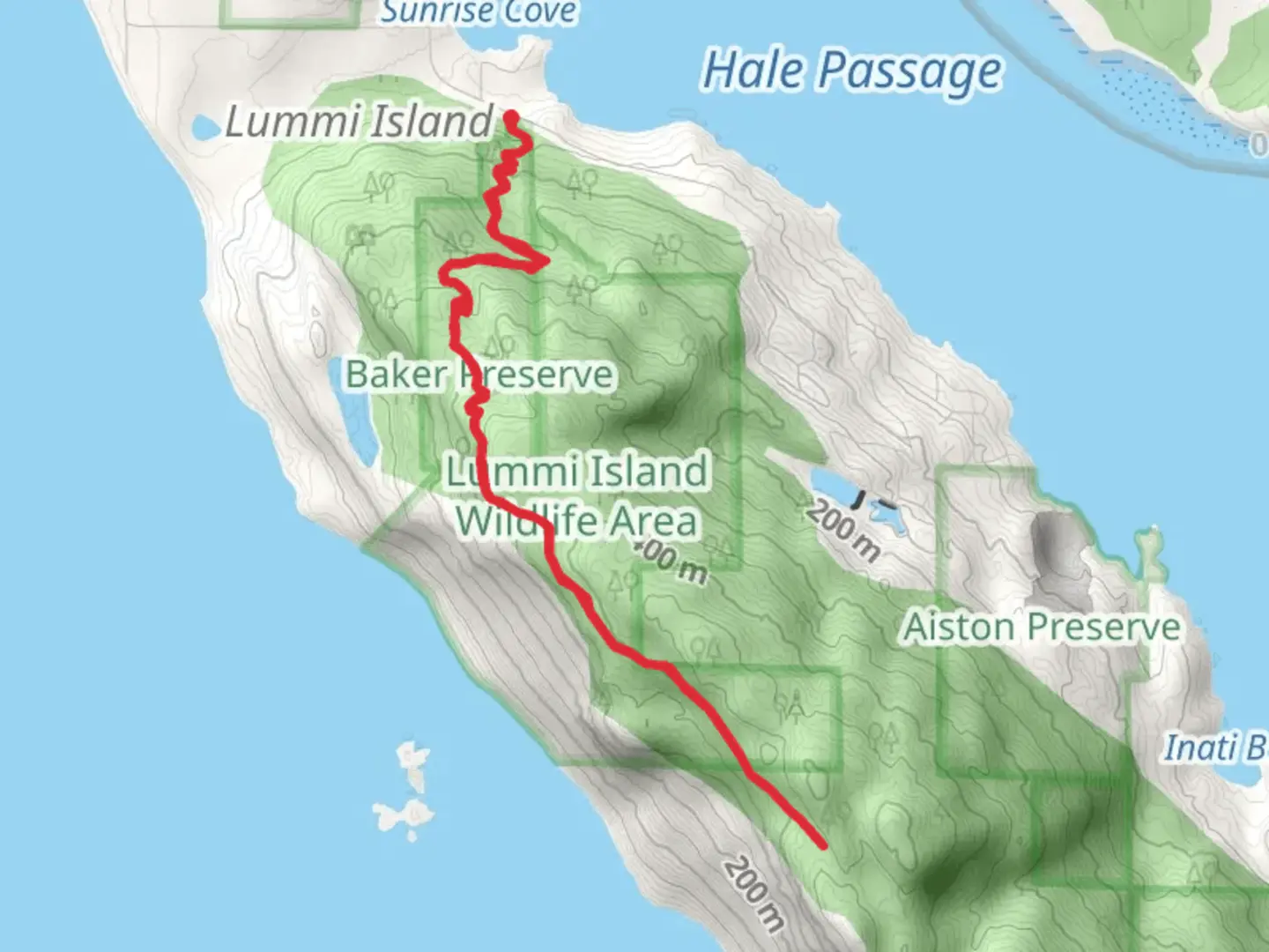 An image depicting the trail Seacrest Drive Out and Back and its surrounding area.