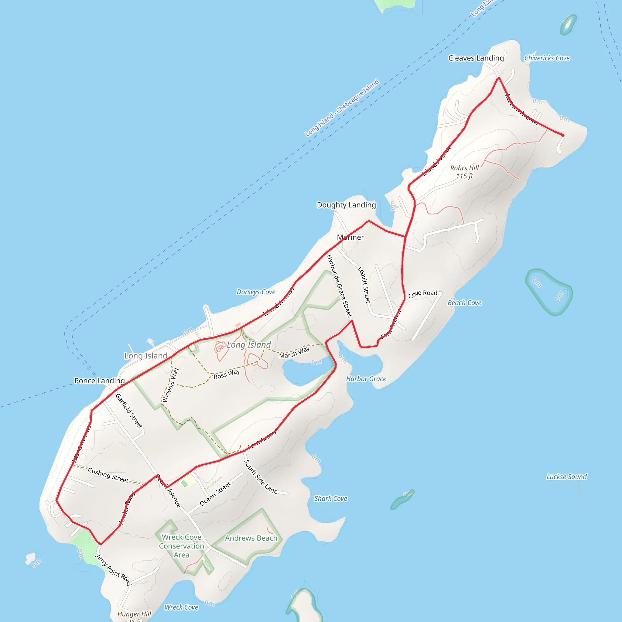 Rohrs and Hunger Hill Loop - Long Island mobile static map