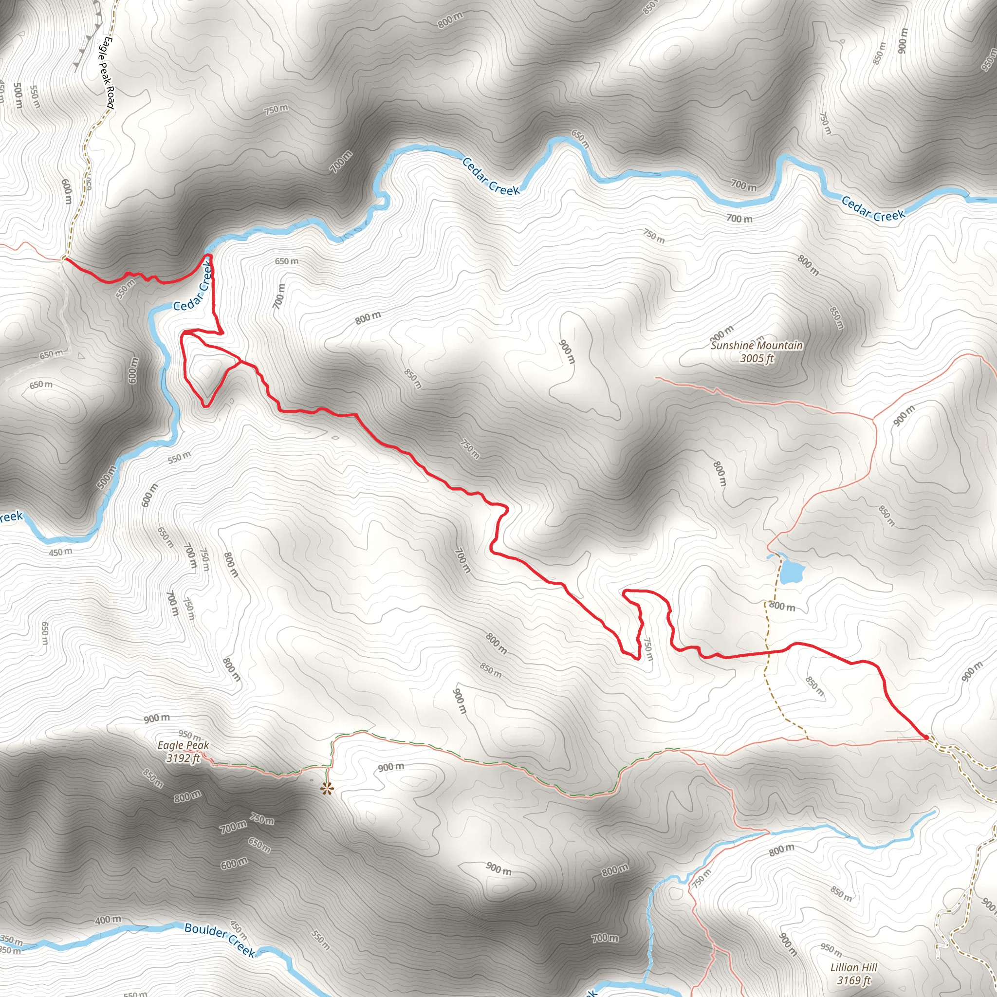 Cedar Creek Road mobile static map