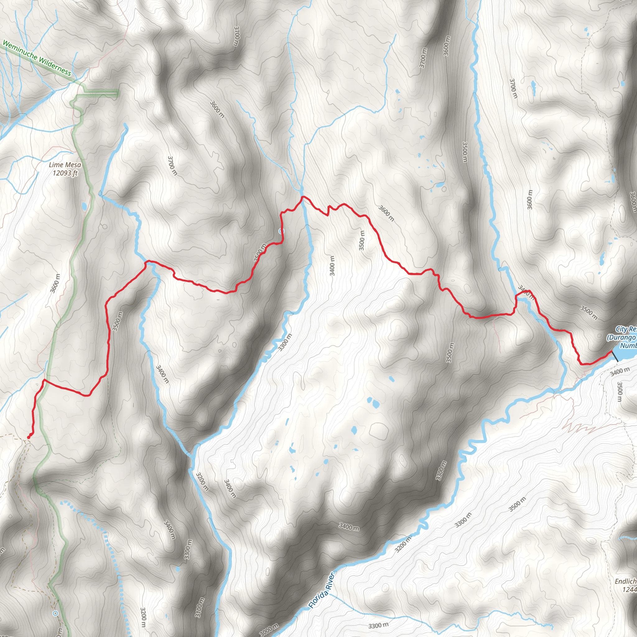 City Reservoir Trail mobile static map