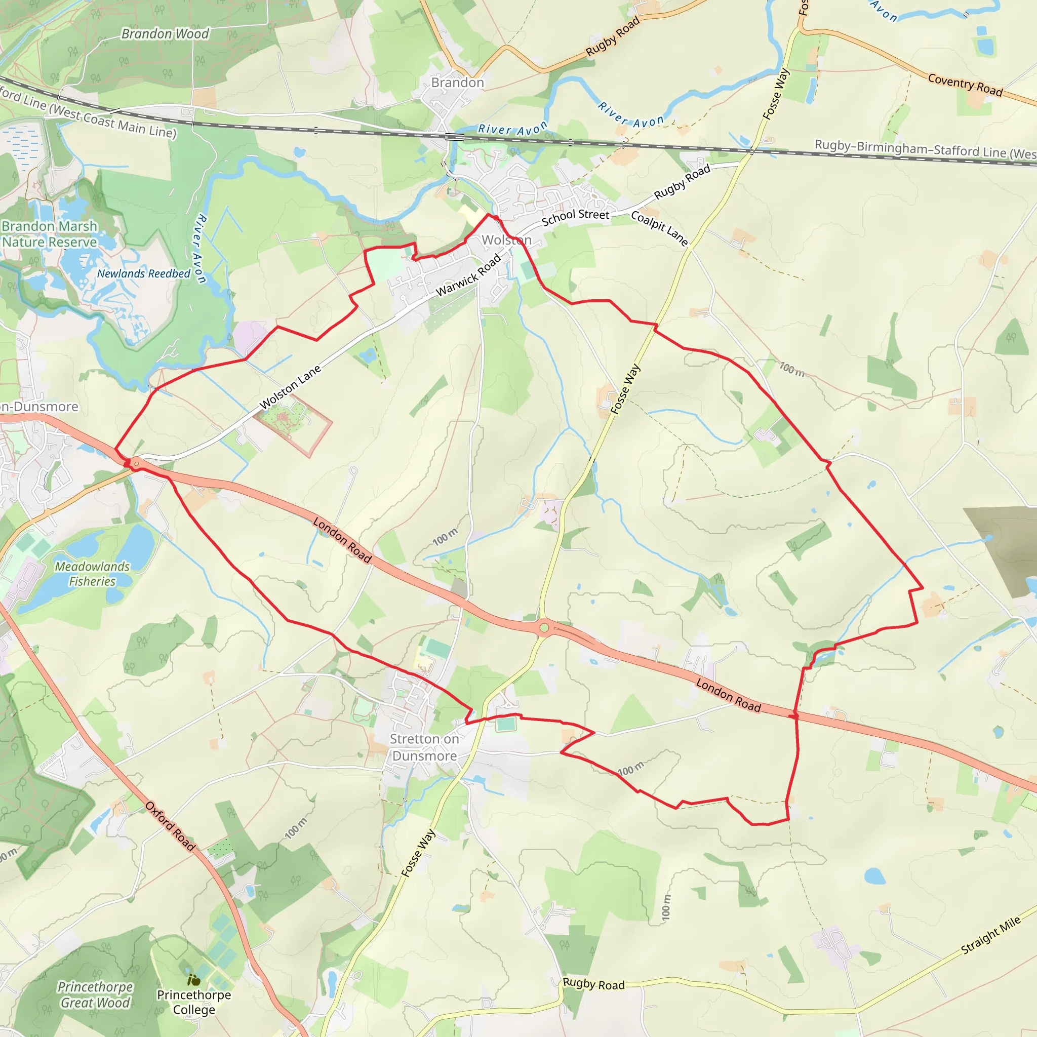 ACW Circular Walk 9 and Centenary Way mobile static map