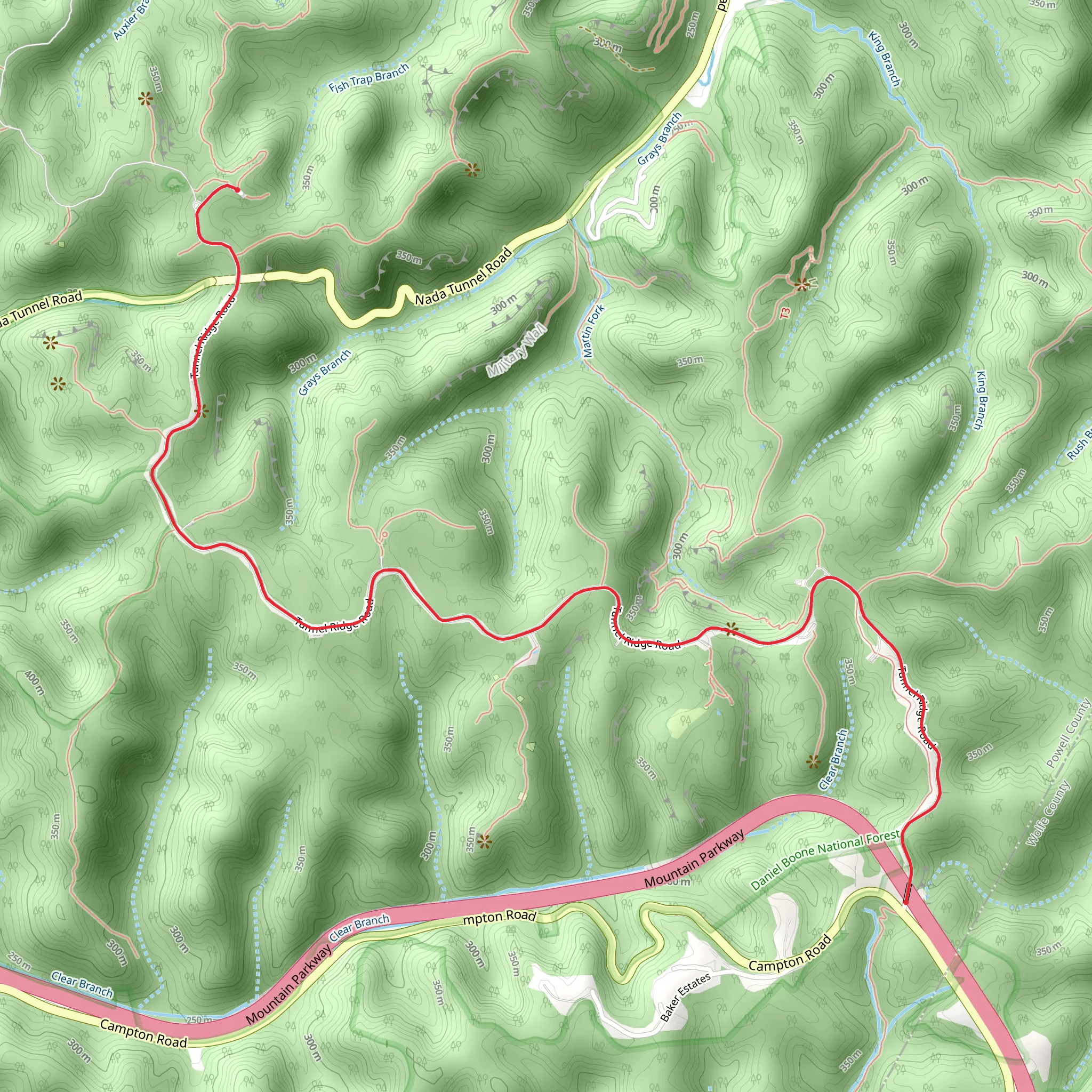 Tunnel Ridge Road mobile static map