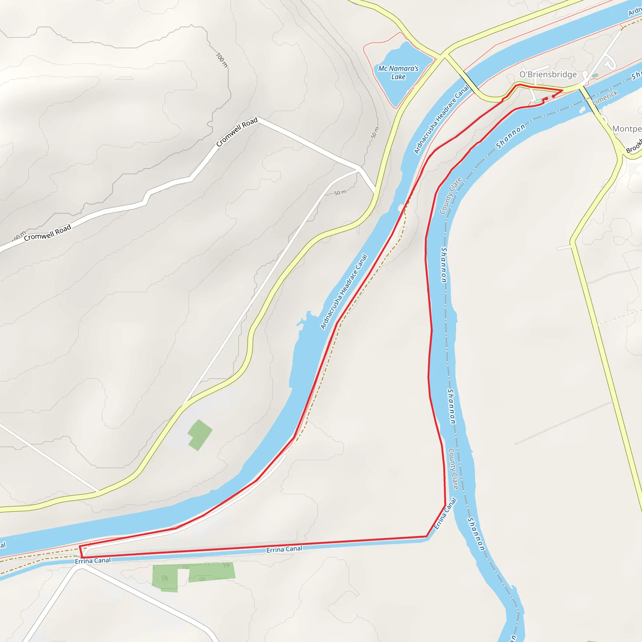 O'Briensbridge - Errinagh Bridge mobile static map