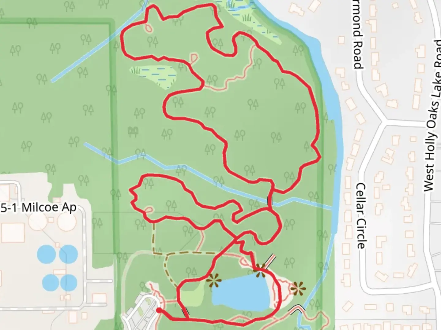An image depicting the trail Live Oak - Sand Ridge - Lake Ray Loop TrailLoop and its surrounding area.