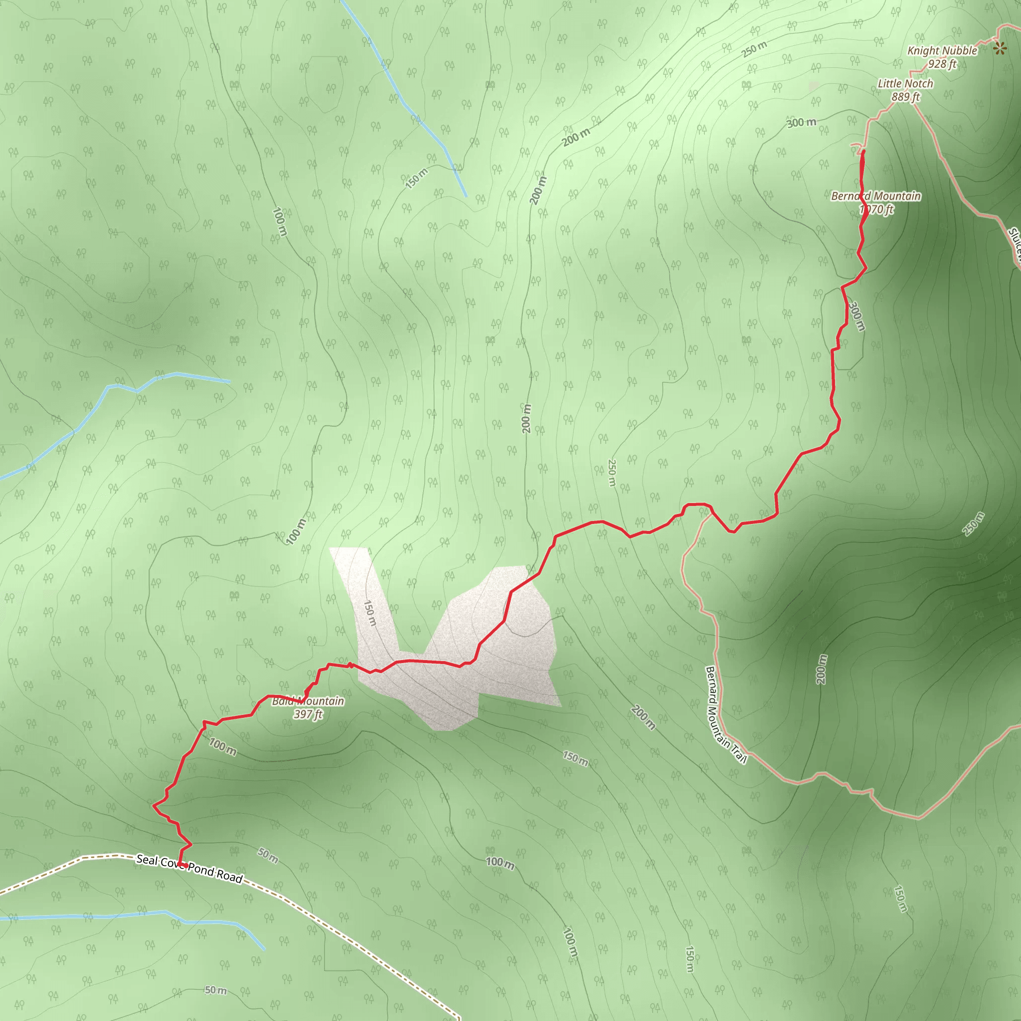 Bald Mountain and Knight Nubble mobile static map
