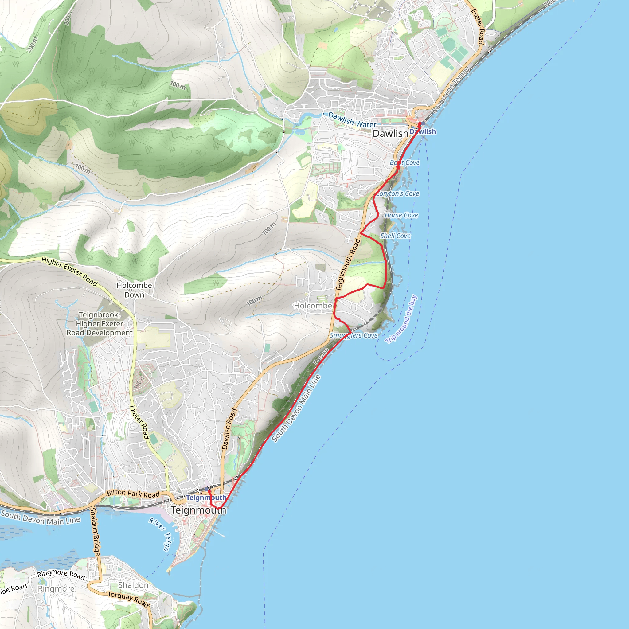 Teignmouth to Dawlish Walk mobile static map