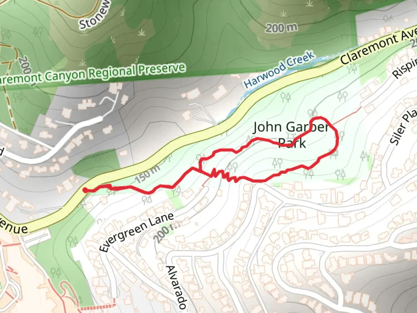 An image depicting the trail John Garber Park Loop and its surrounding area.