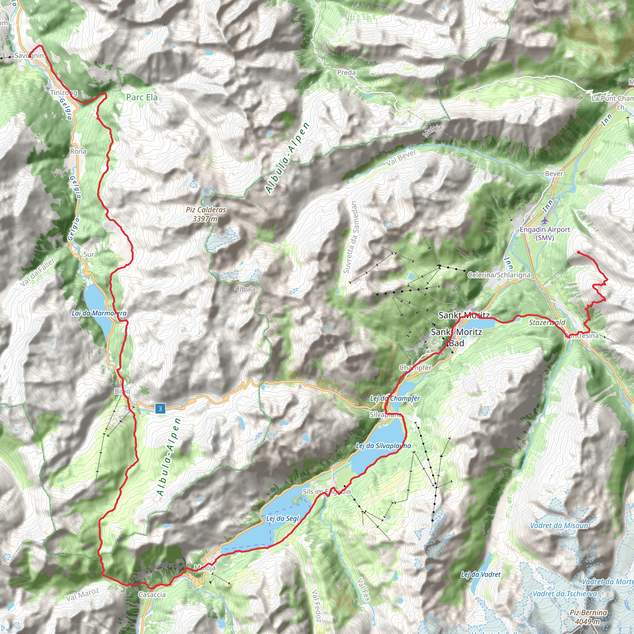 Senda Segantini mobile static map