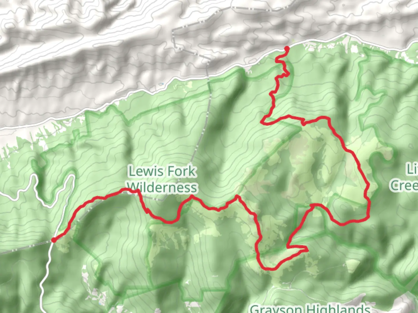 An image depicting the trail Appalachian Trail from Whitetop Road and its surrounding area.