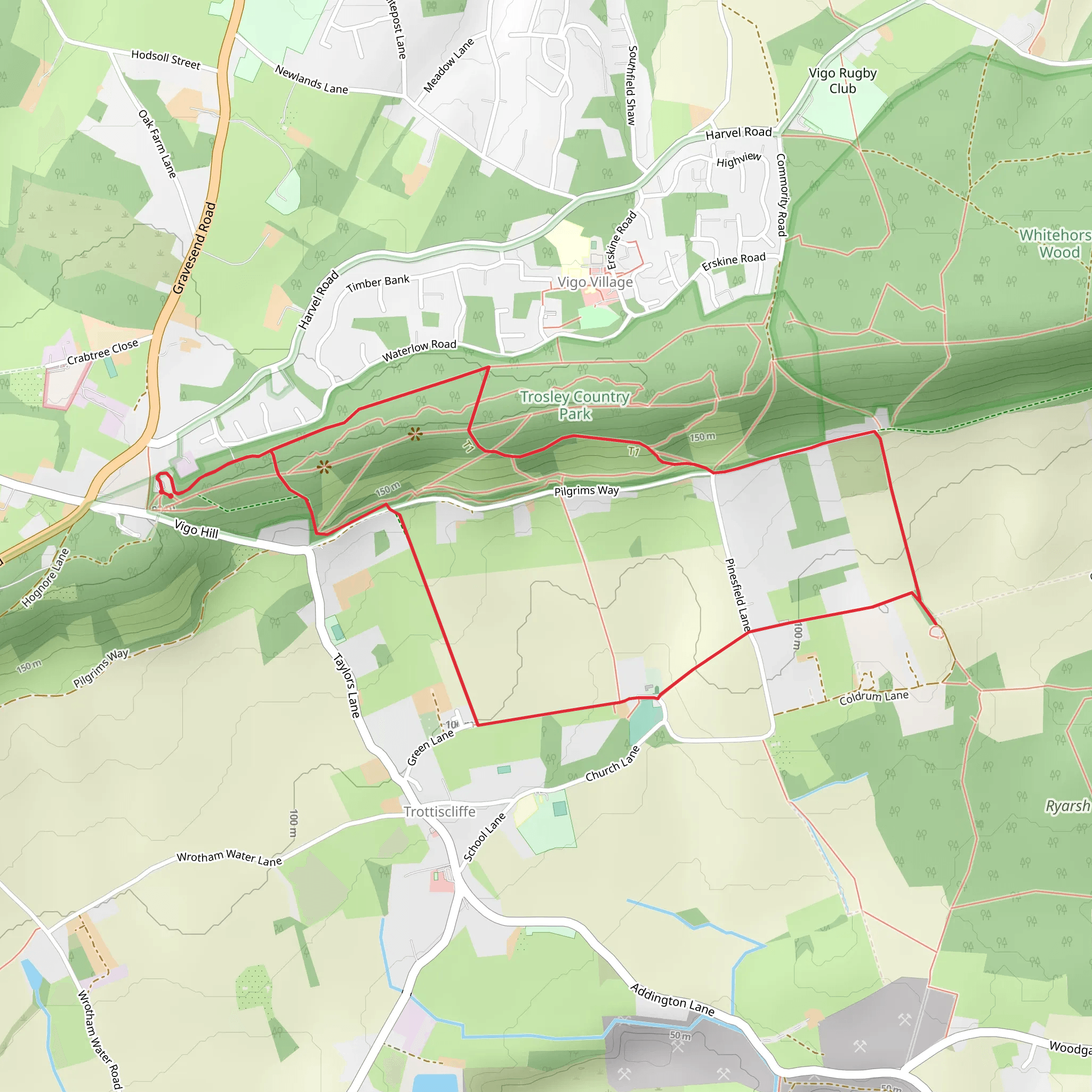 Trosley Country Park Loop mobile static map