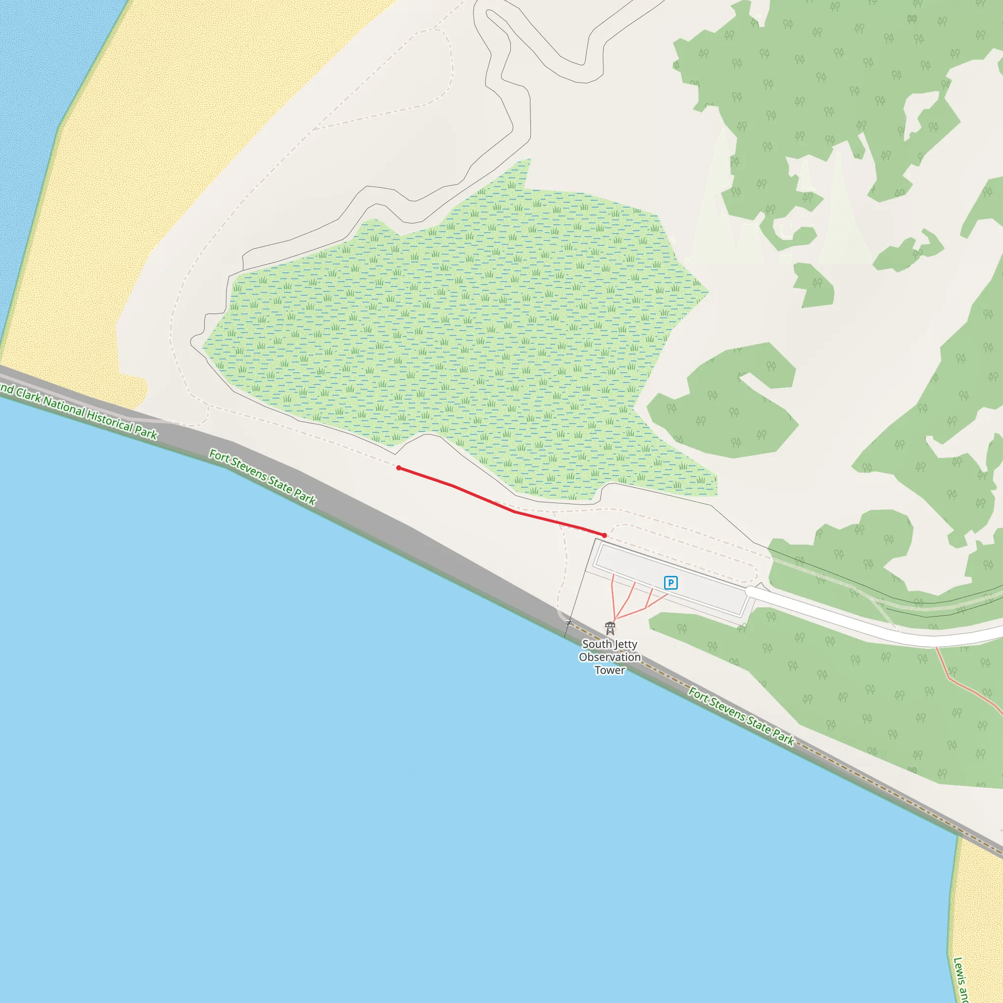 Fort Stevens State Park Lookout mobile static map