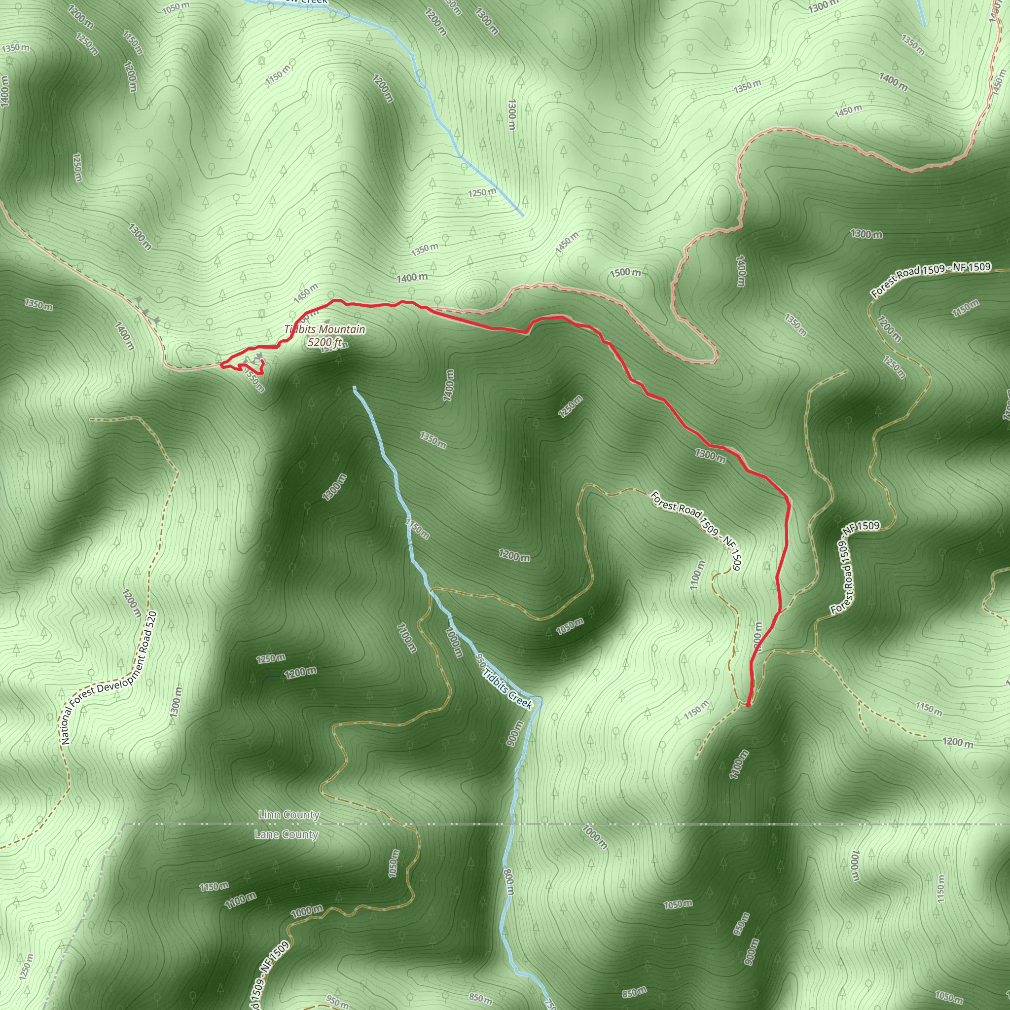 Tidbits Mountain mobile static map