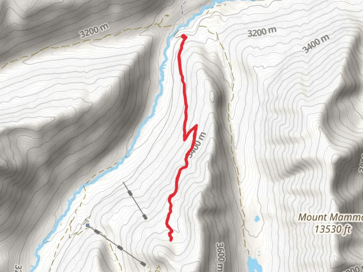 An image depicting the trail Chrysolite Mountain and its surrounding area.