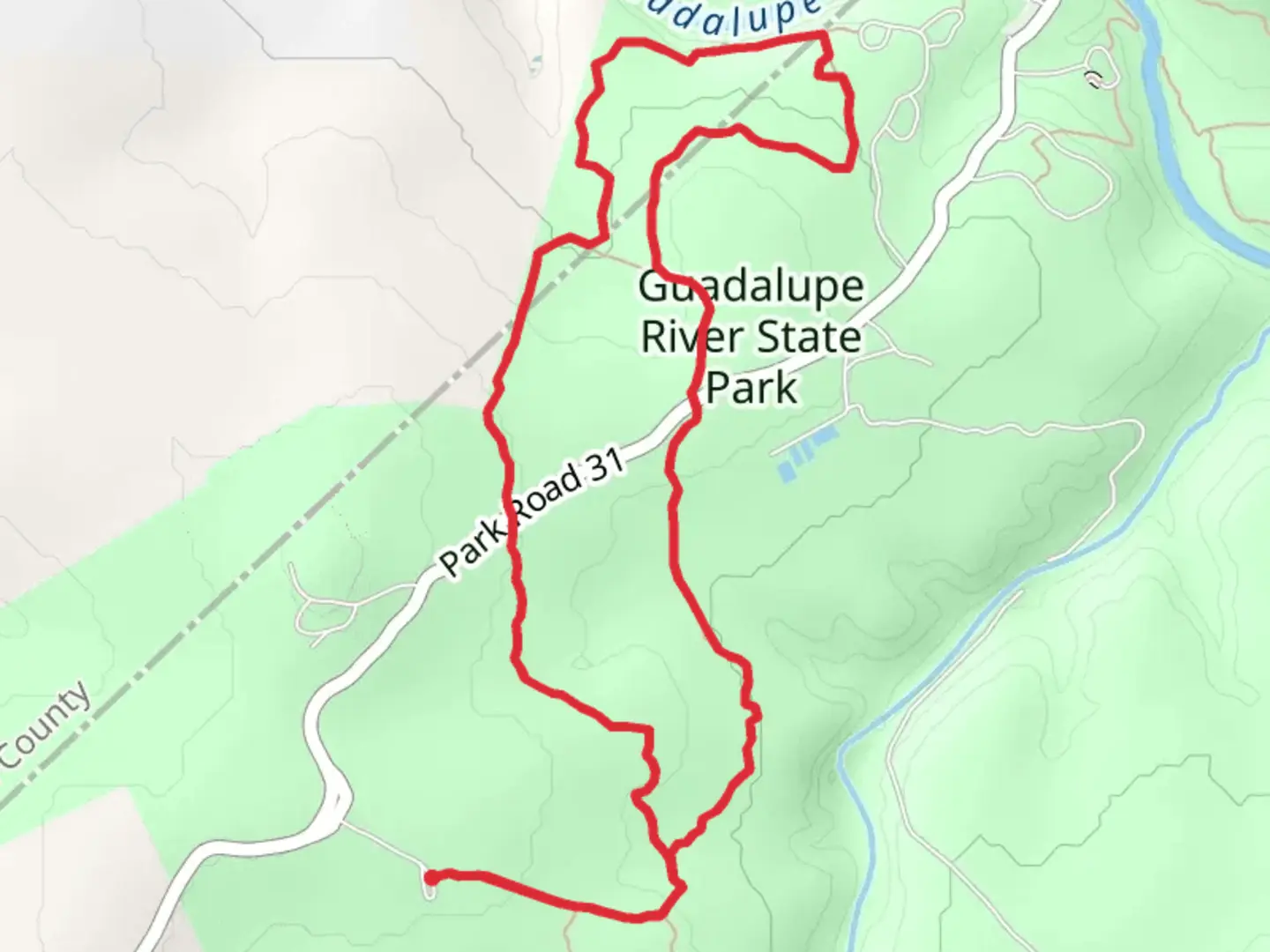An image depicting the trail Painted Bunting Loop Trail and its surrounding area.
