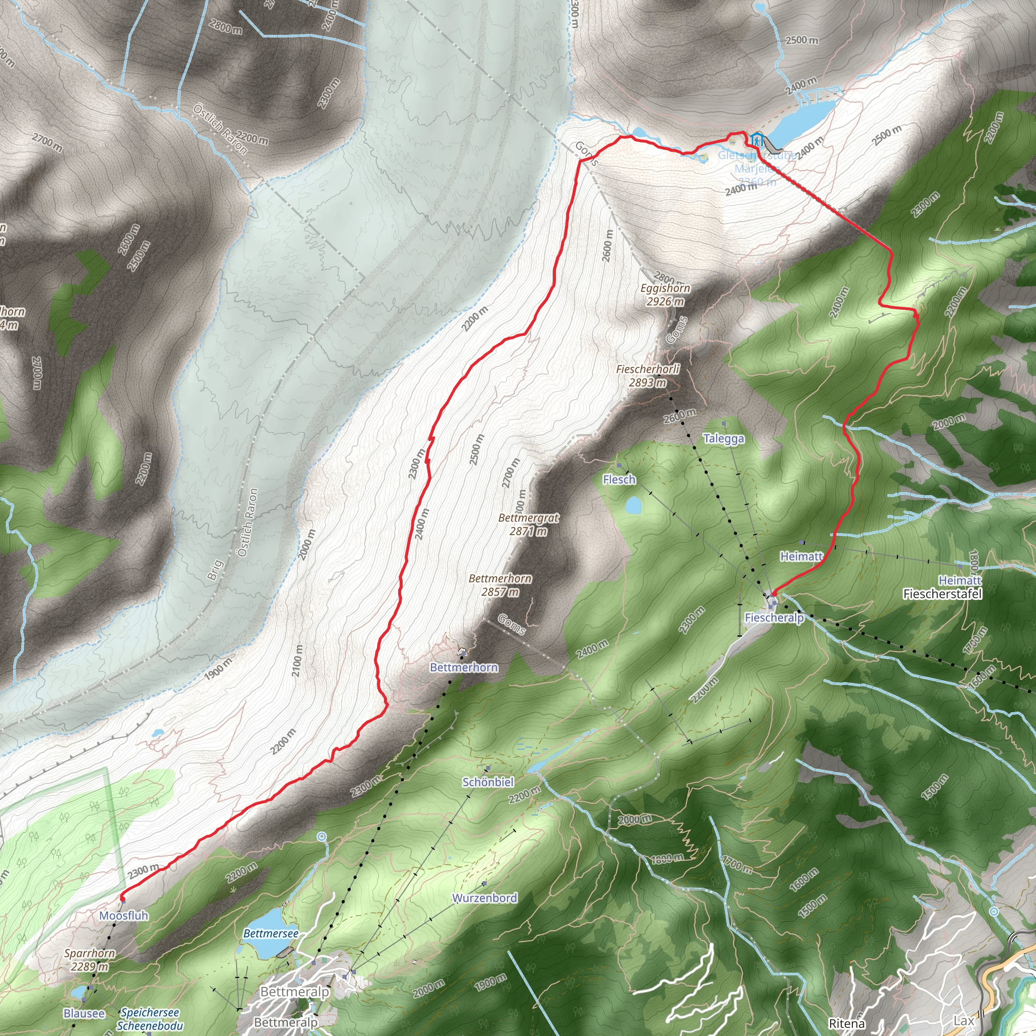 Aletsch Glacier Trail mobile static map