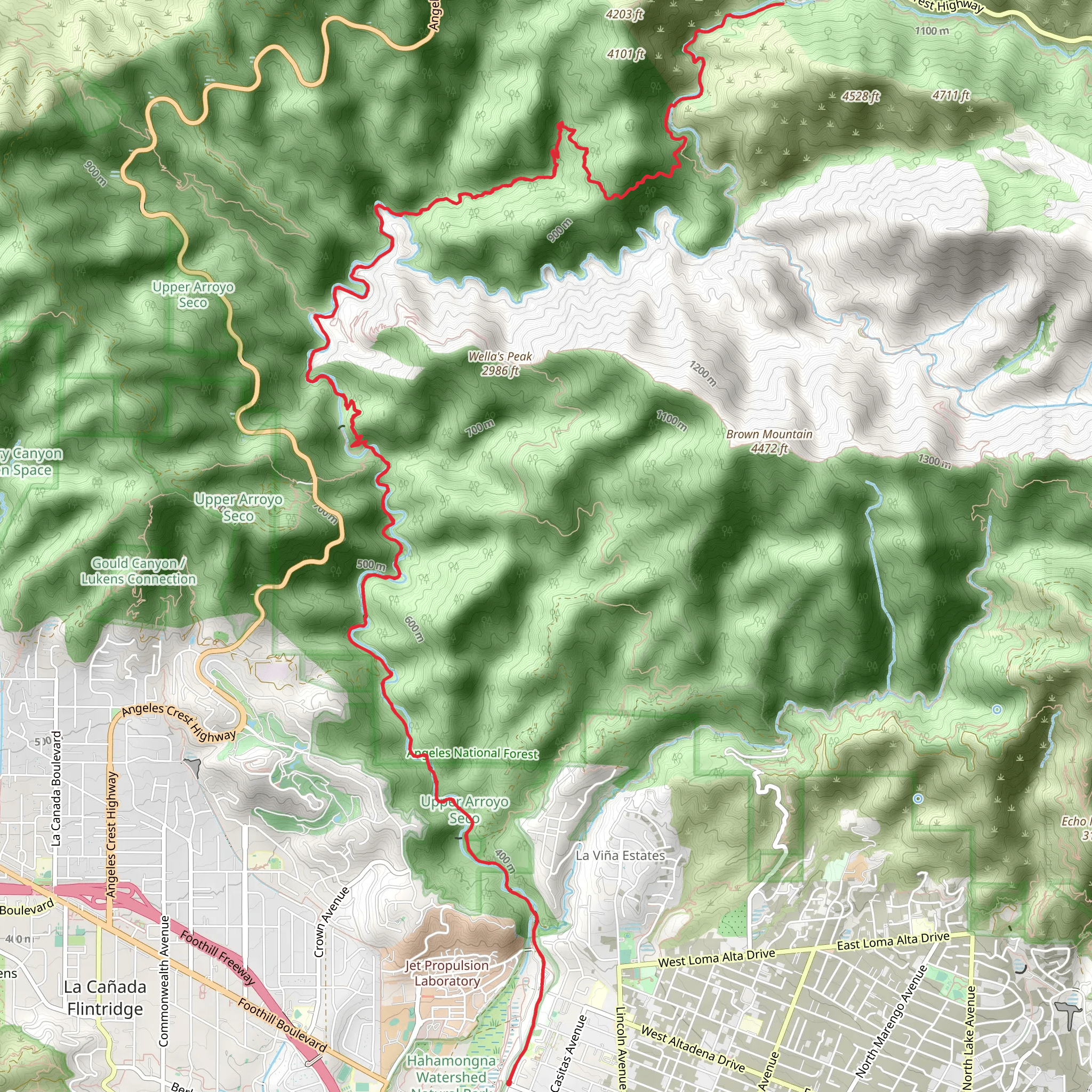 Gabrielino Trail - Ventura Street mobile static map
