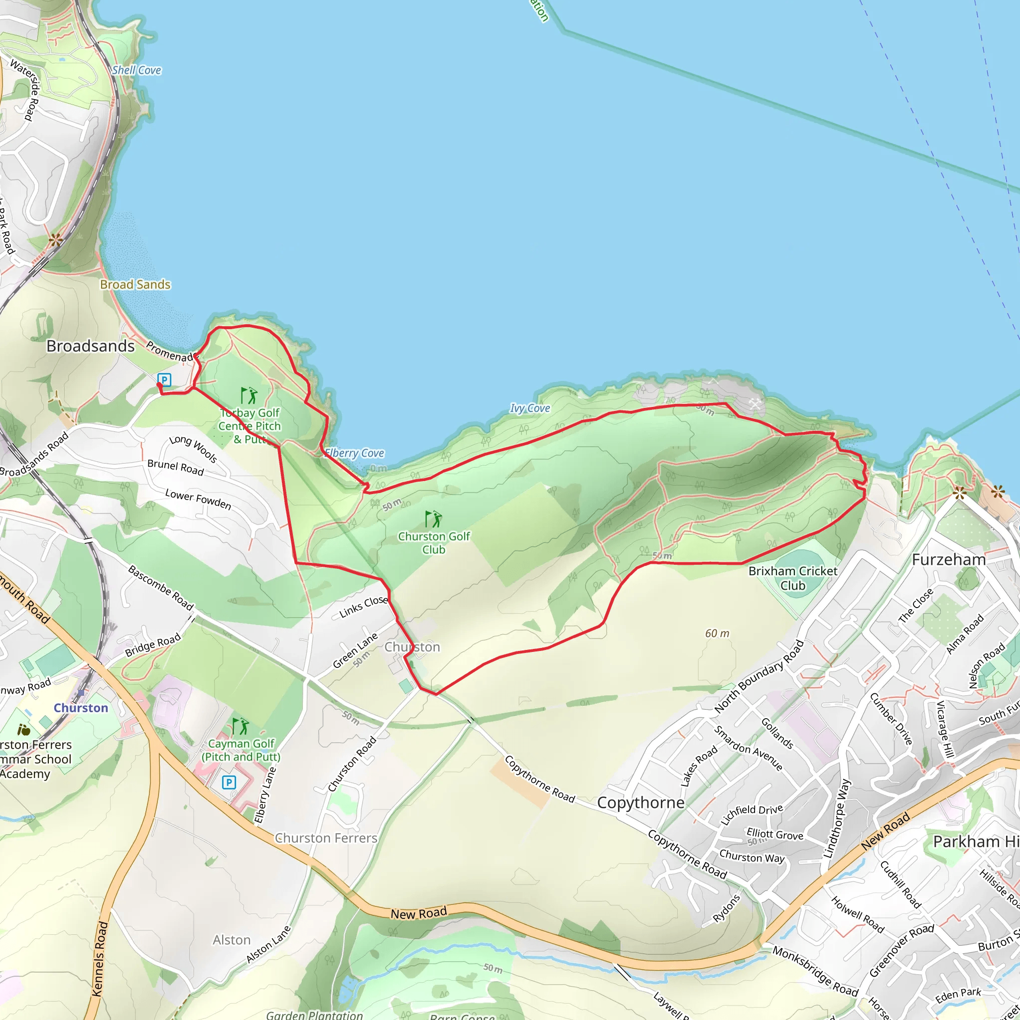 Fishcombe Point Walk mobile static map