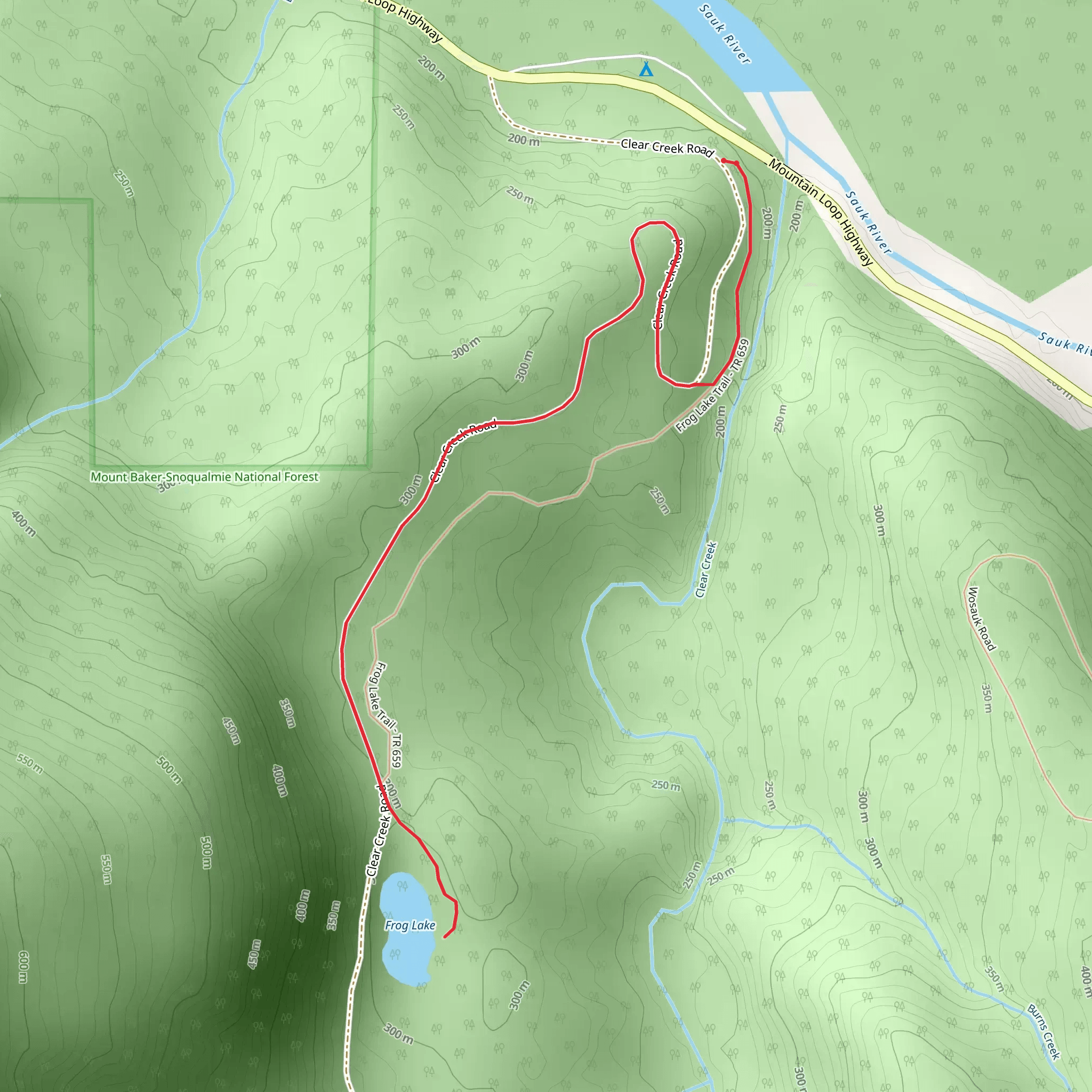 Frog Lake Out and Back mobile static map