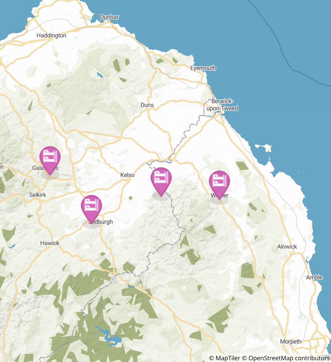 St Cuthbert's Way Scotland Campgrounds and Places to Stay