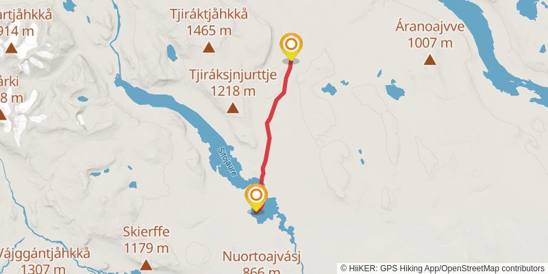 Kungsleden North stage 9 Map