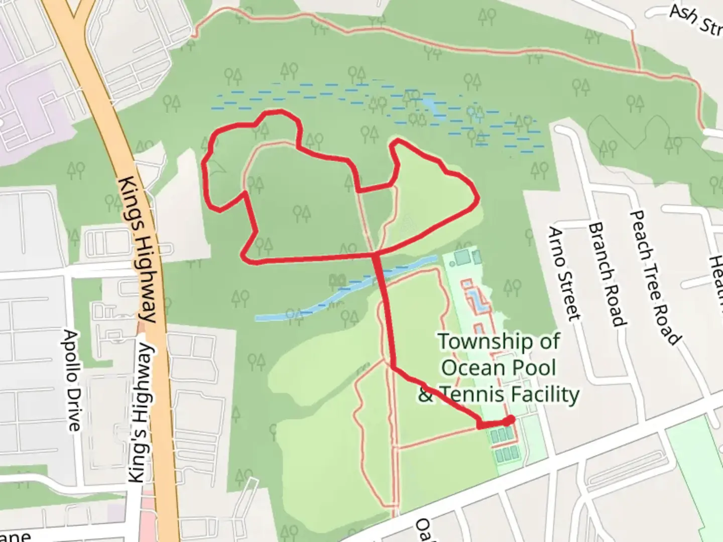 An image depicting the trail Sweetbriar, Outer and Easter Loop Trail and its surrounding area.