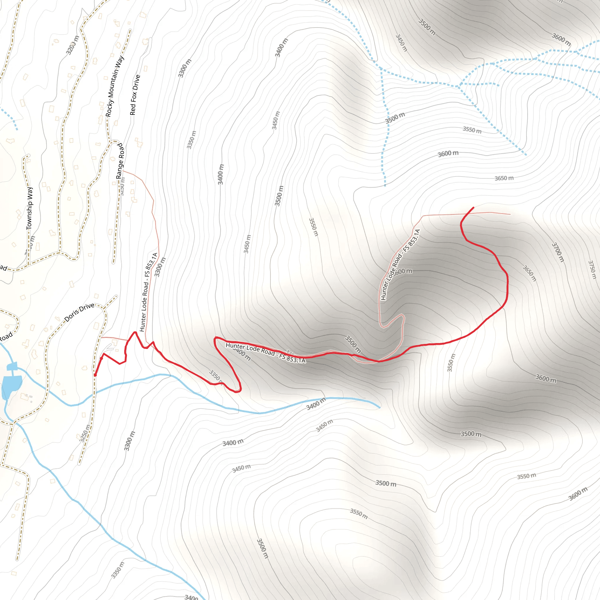 Hunter Lode Road Trail mobile static map