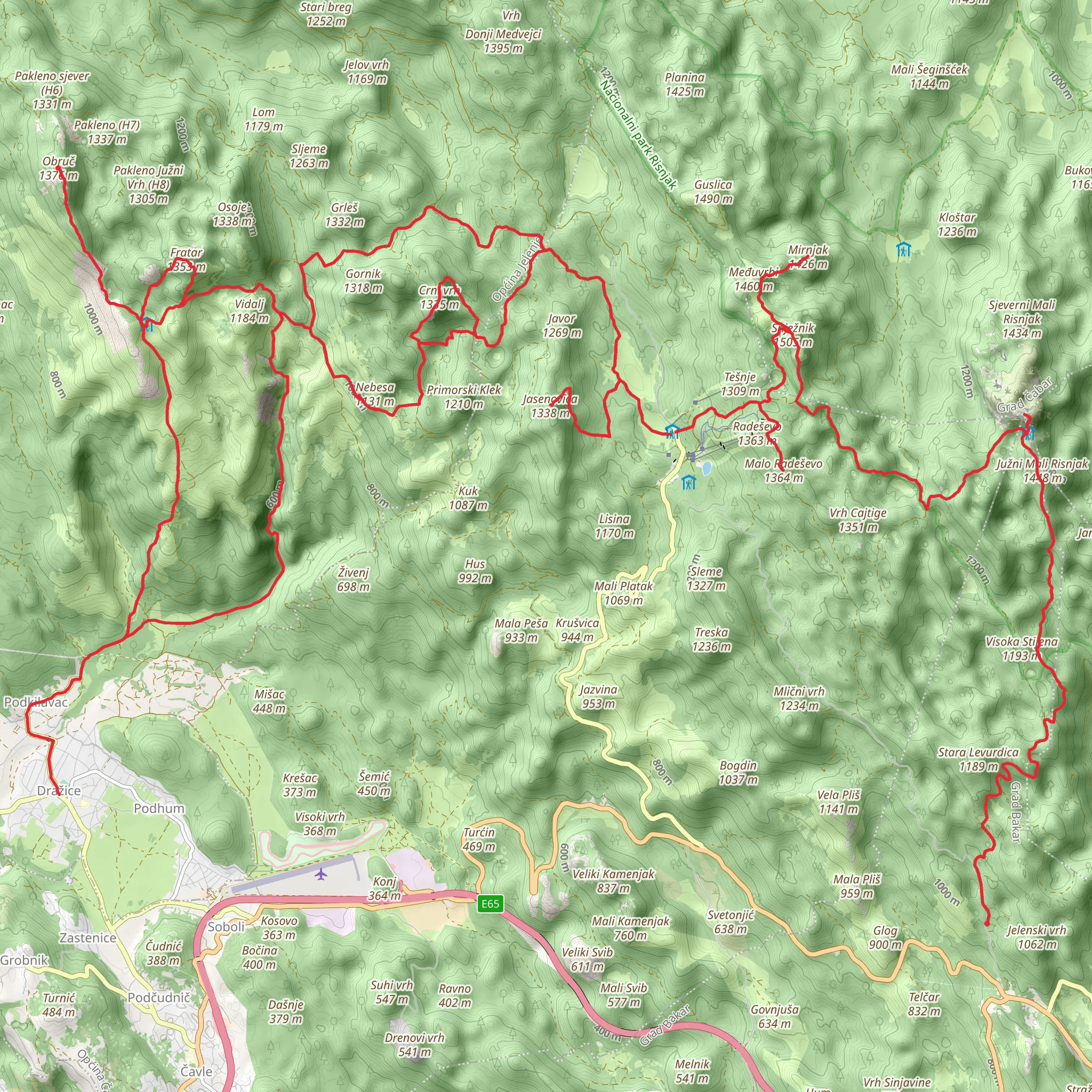 Snježnik Mountain Trail mobile static map