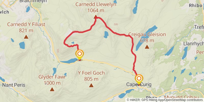 24 Peaks Circuit from Llanberis stage 5 Map