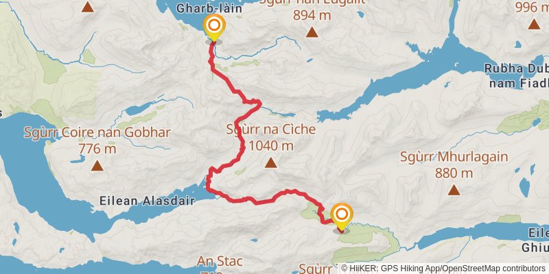 Fort William to Morvich via Cape Wrath Trail stage 4 Map