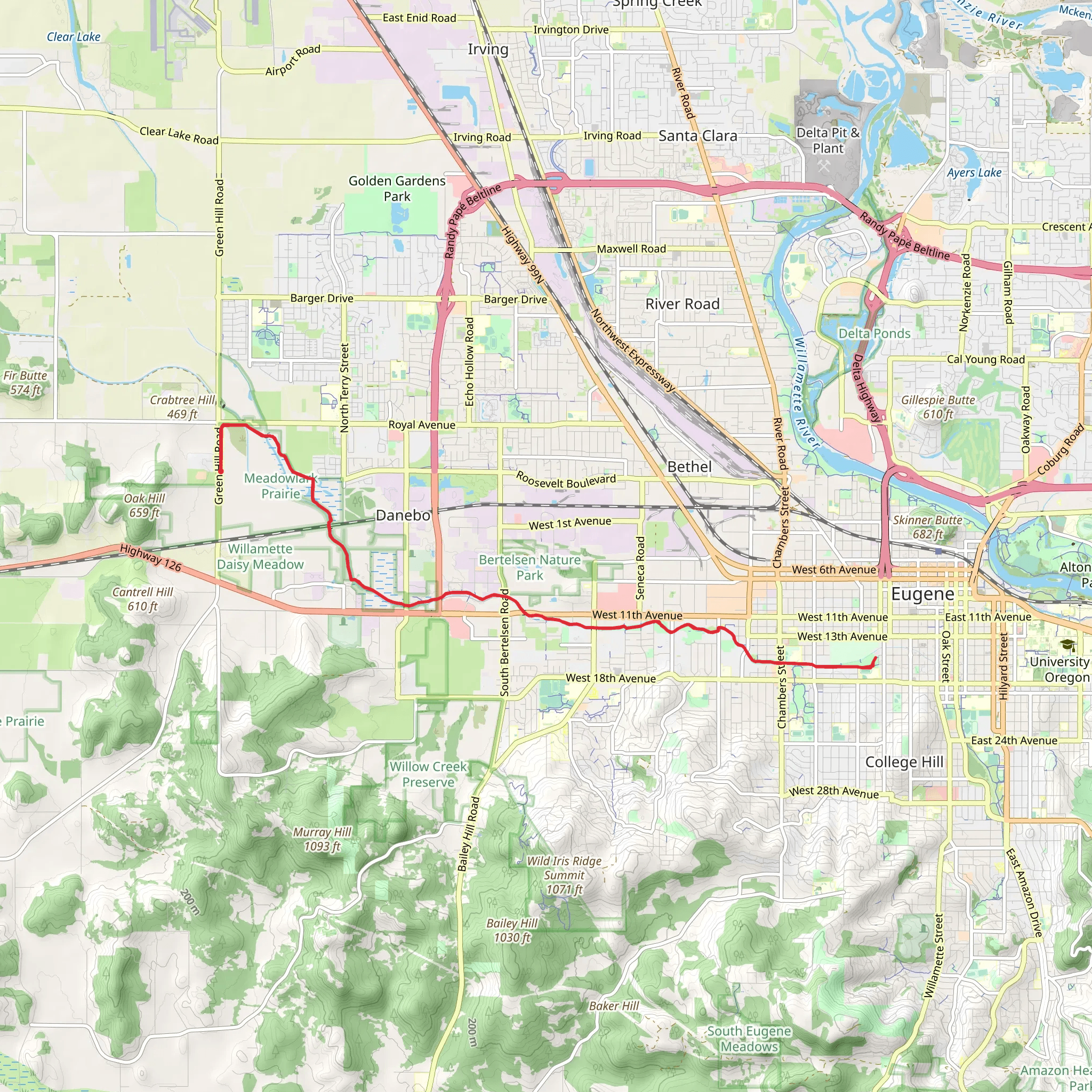 Fern Ridge Path mobile static map