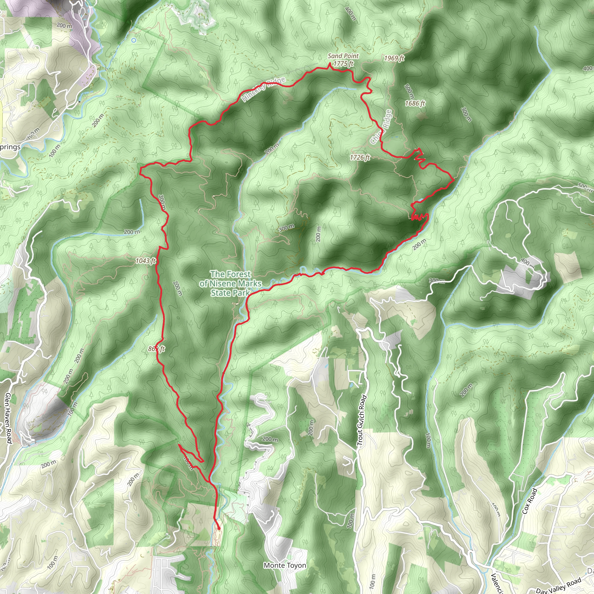 West Ridge - Aptos Creek Loop Trail mobile static map