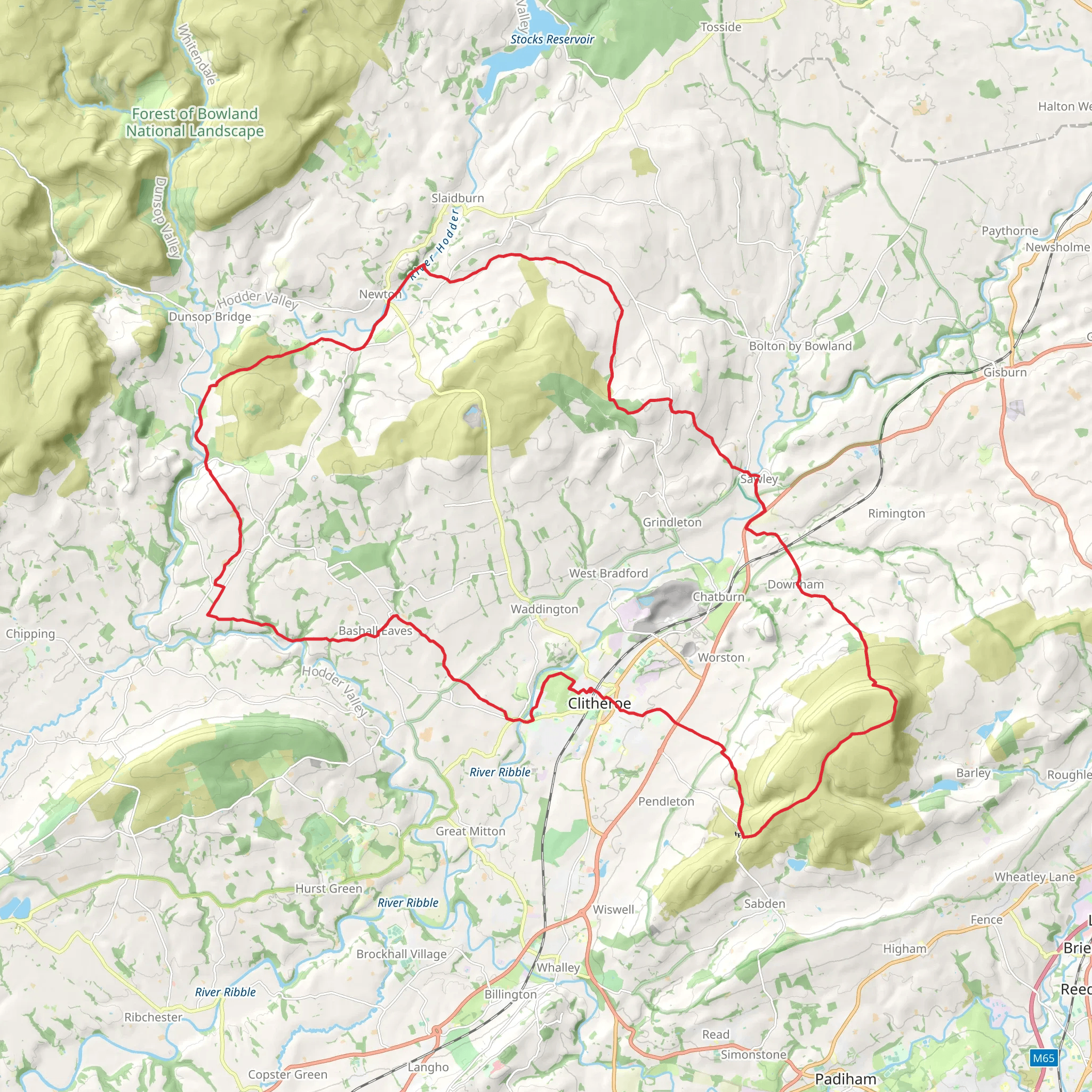 Clitheroe 50K Walk mobile static map