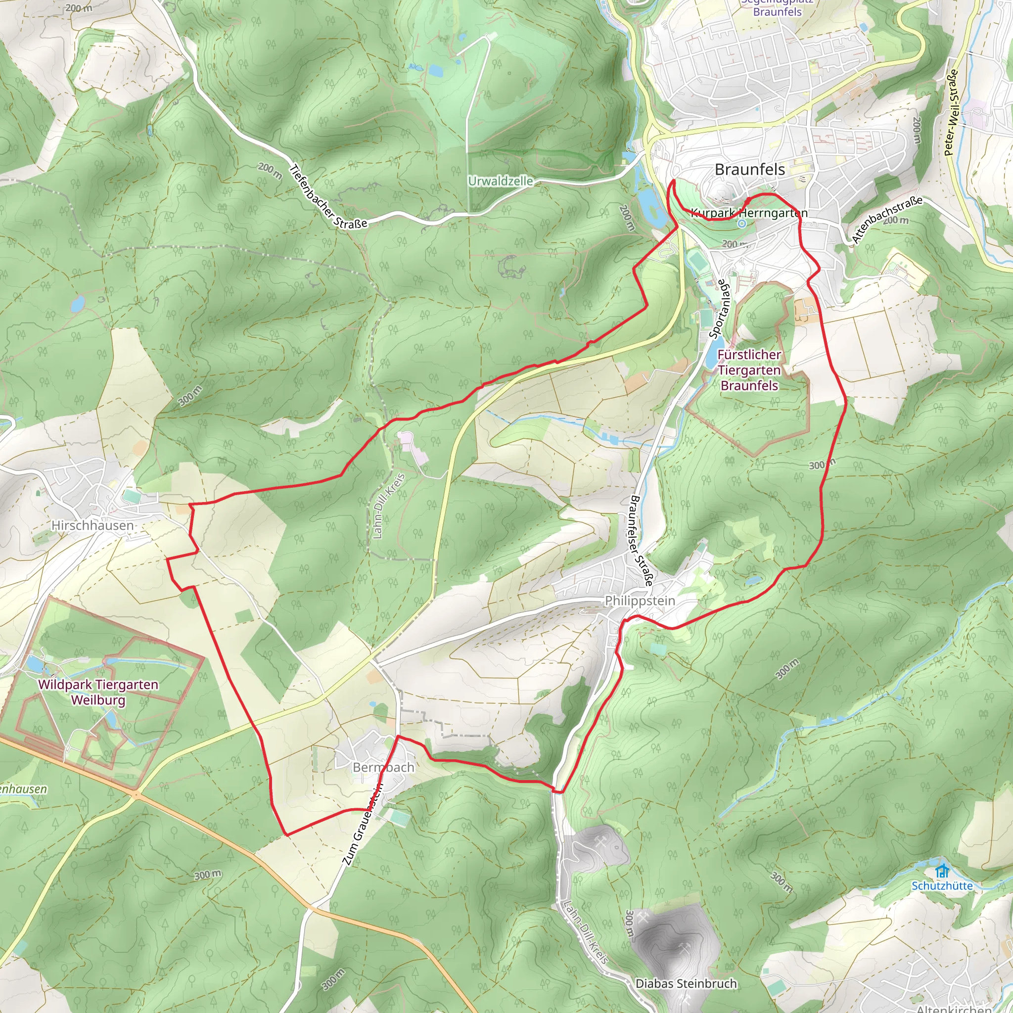 Mammutbaum via Am Burgberg mobile static map