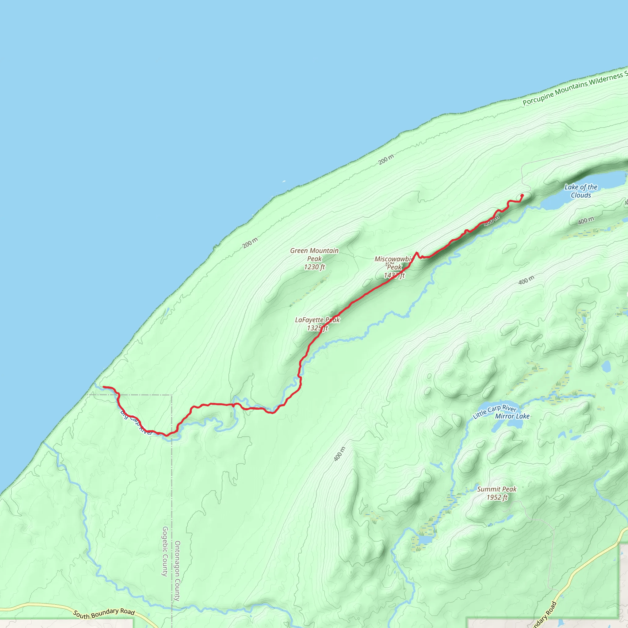 Big Carp River Trail mobile static map