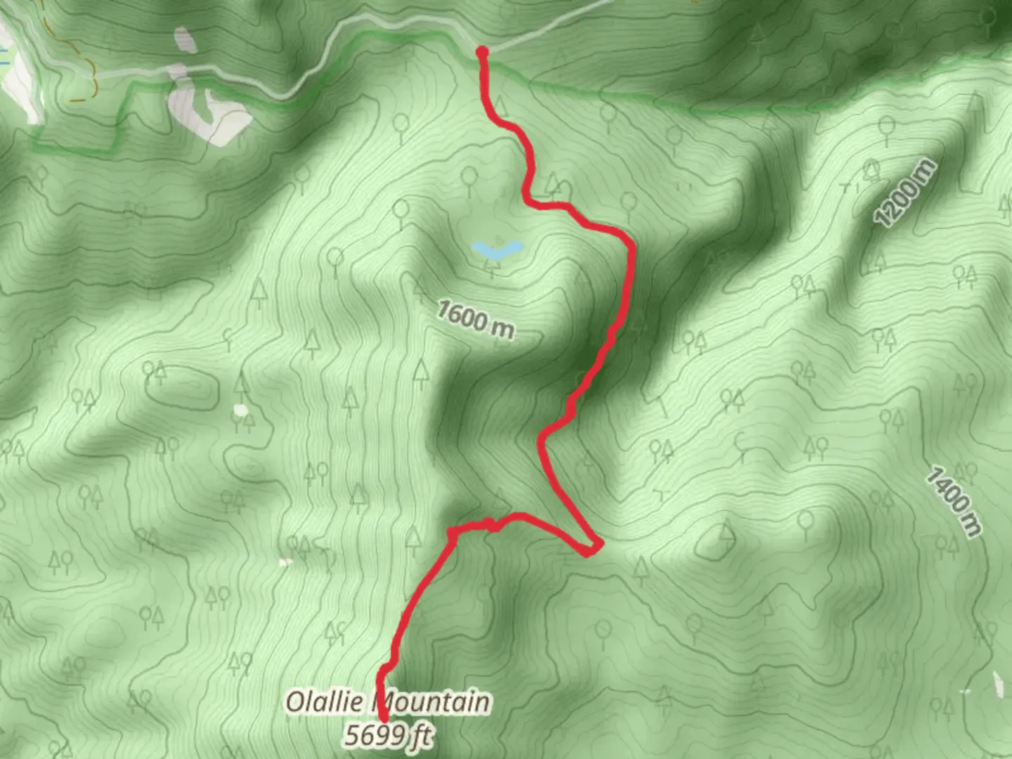 An image depicting the trail Olallie Mountain and its surrounding area.