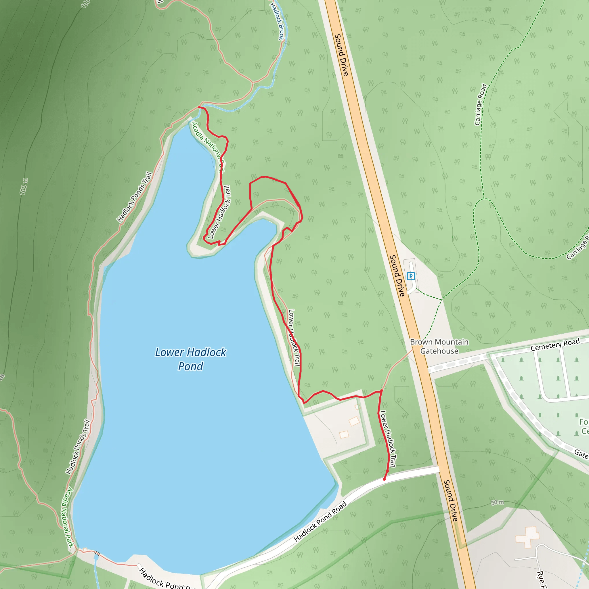 Lower Hadlock Trail mobile static map
