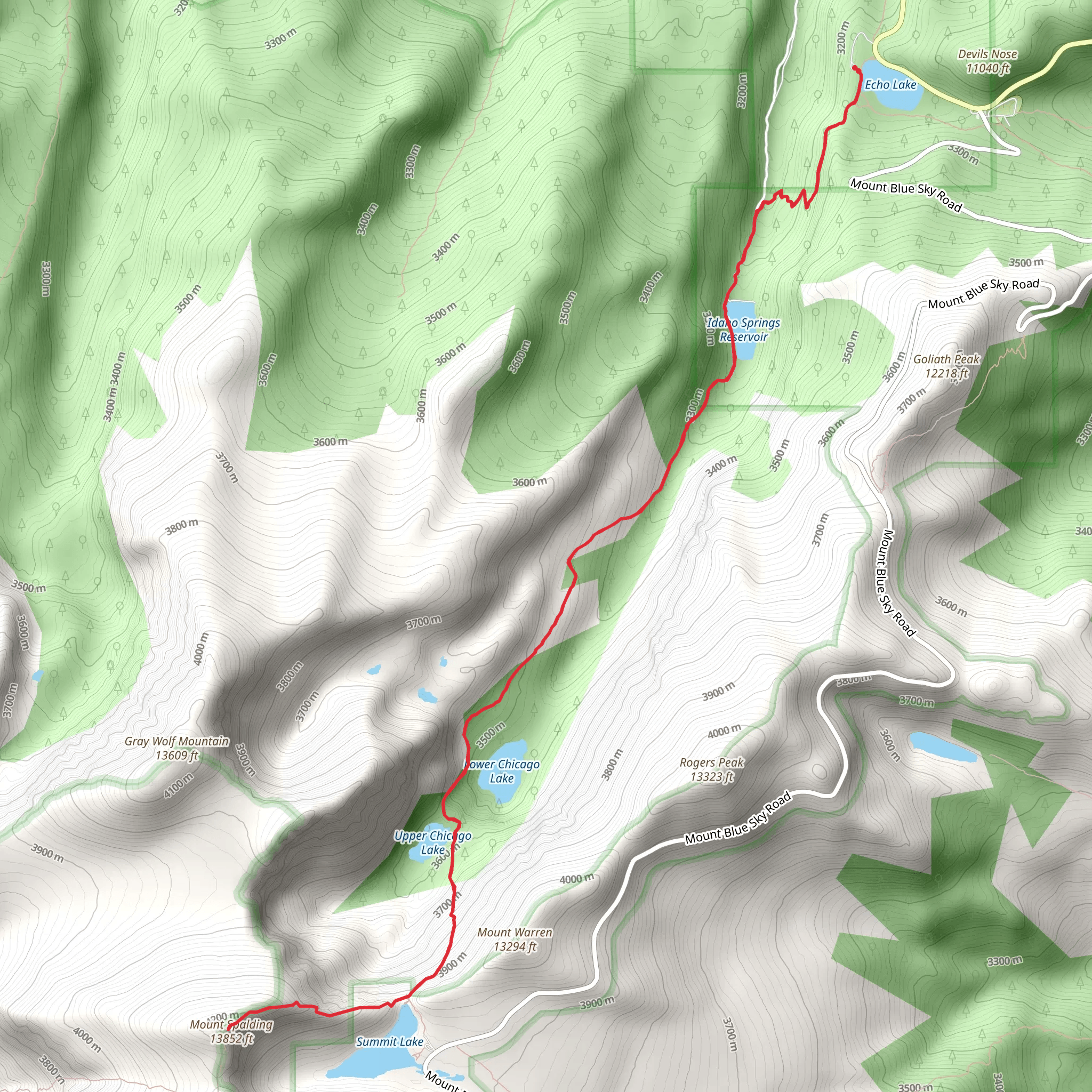 Mount Spalding from Echo Lake mobile static map