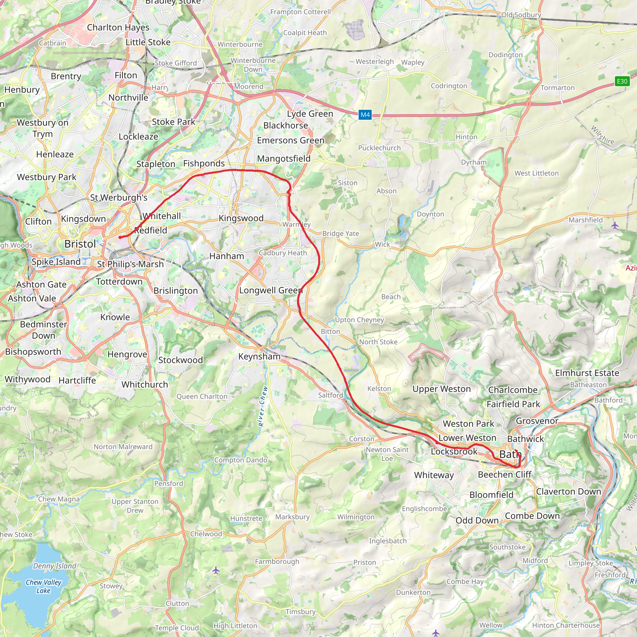 Bristol and Bath Railway Path mobile static map