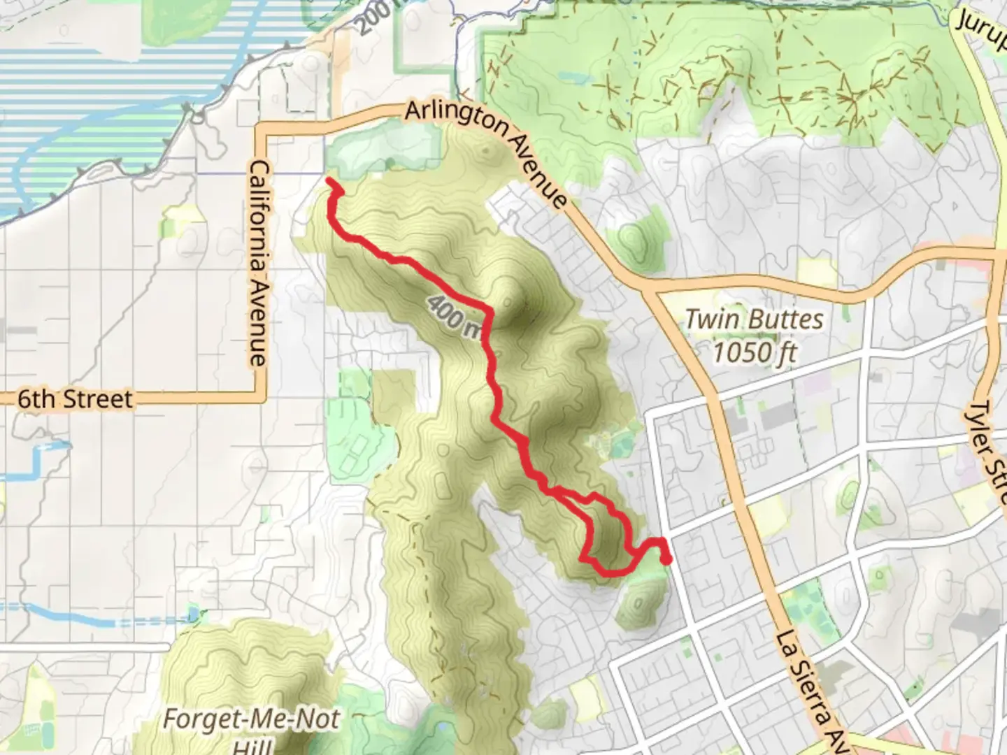 An image depicting the trail Doty-Trust Park to Crestlawn Memorial Park Loop and its surrounding area.