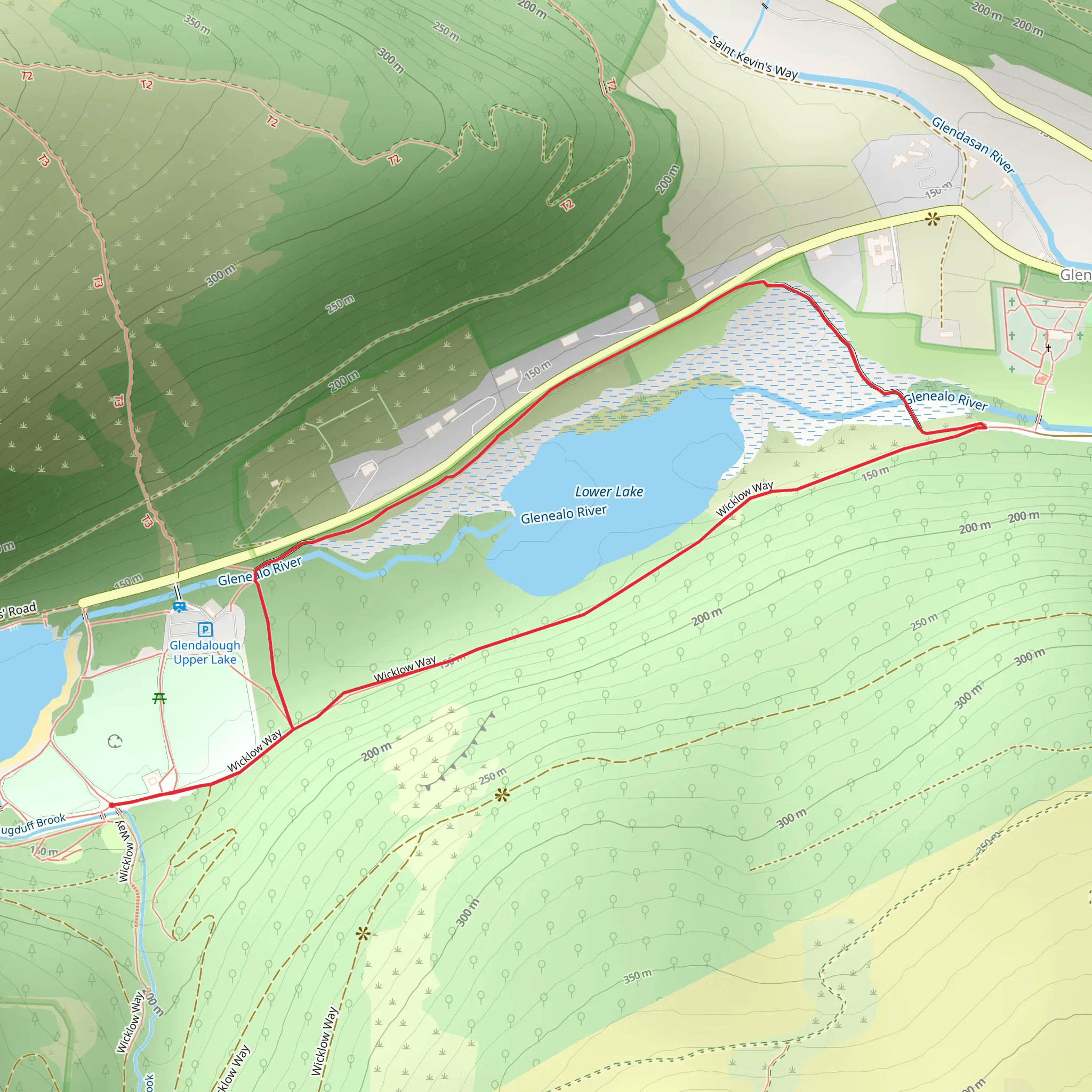 Green Road Walk - Glendalough mobile static map