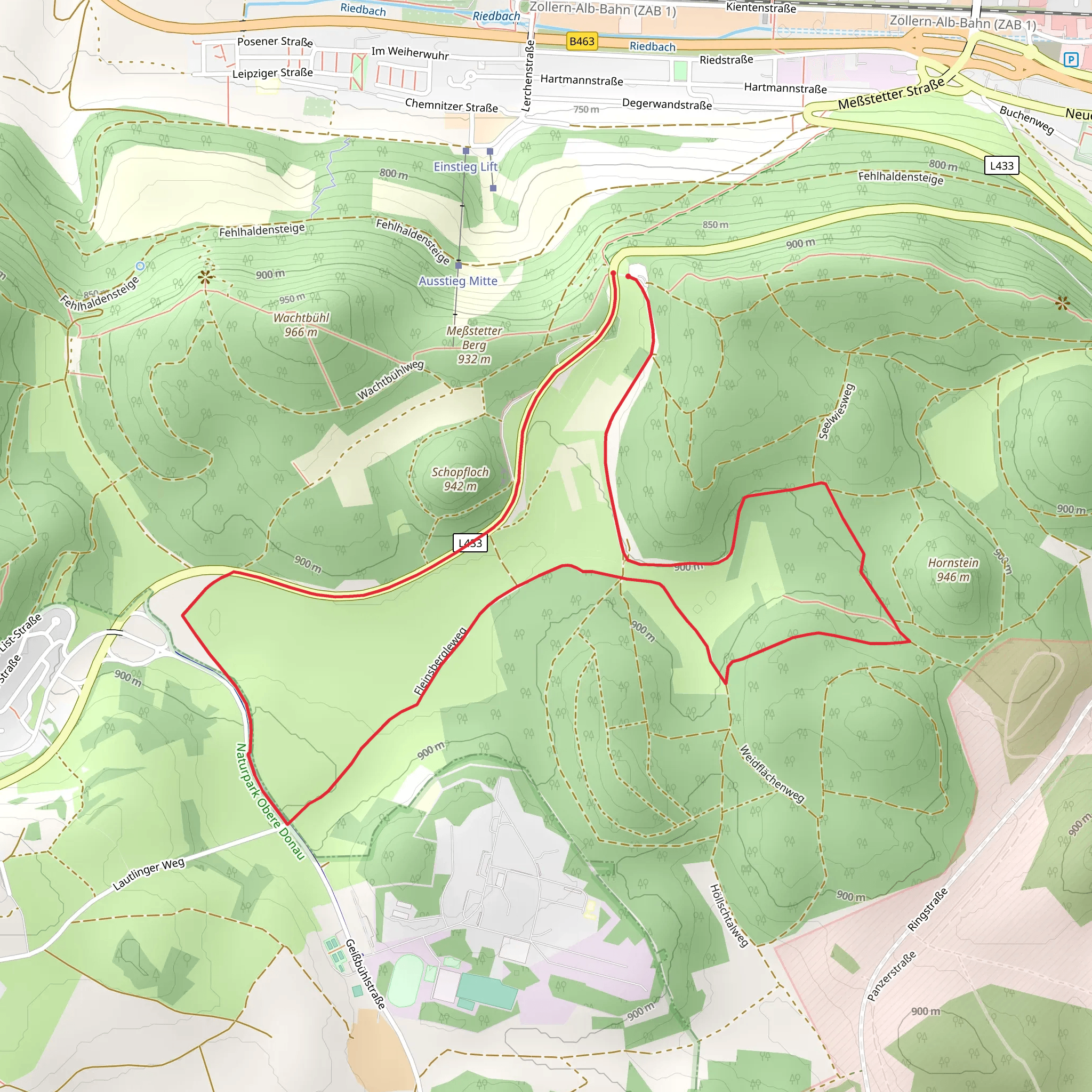 Schopfloch and Hornstein Loop mobile static map