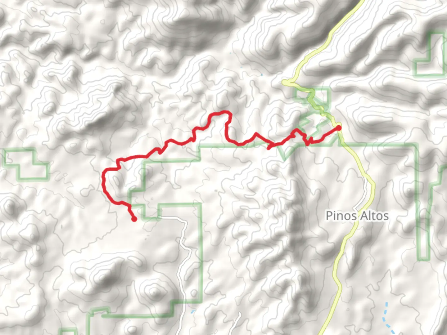 An image depicting the trail Continental Divide Trail - Pinos Altos and its surrounding area.
