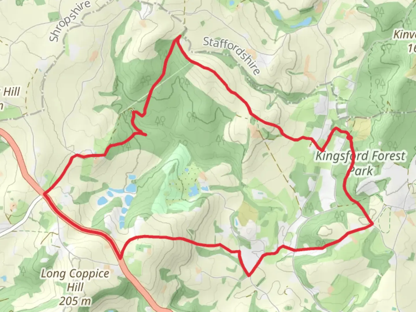 An image depicting the trail Shatterford Loop and its surrounding area.