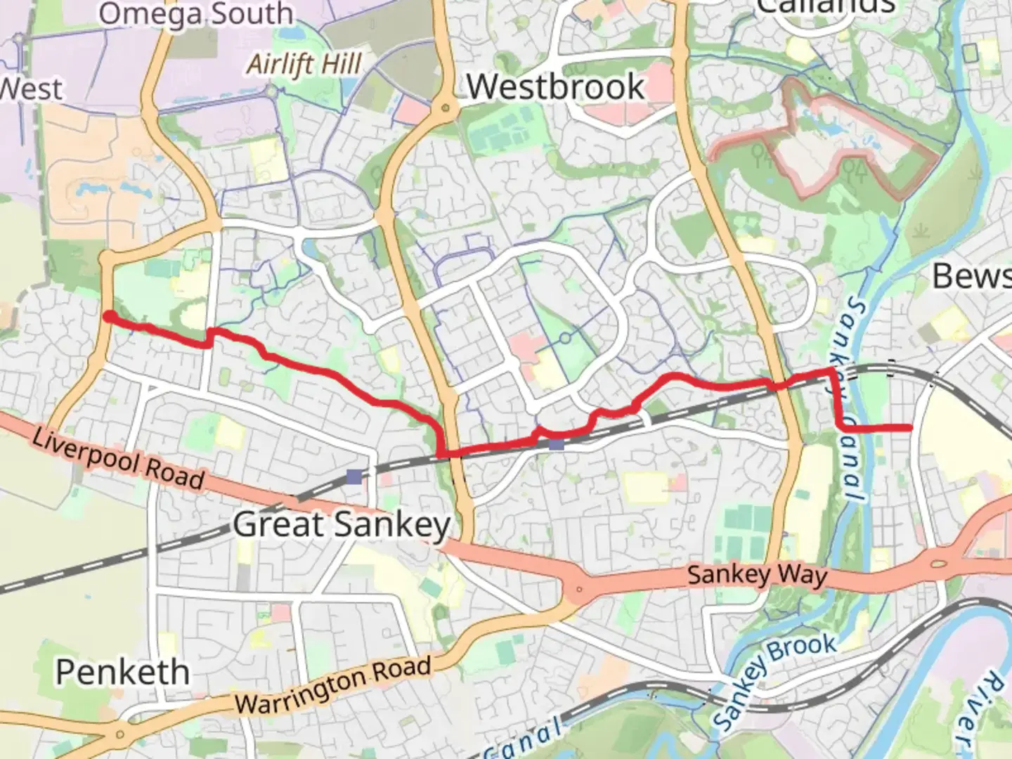 An image depicting the trail Whittle Brook Greenway and its surrounding area.