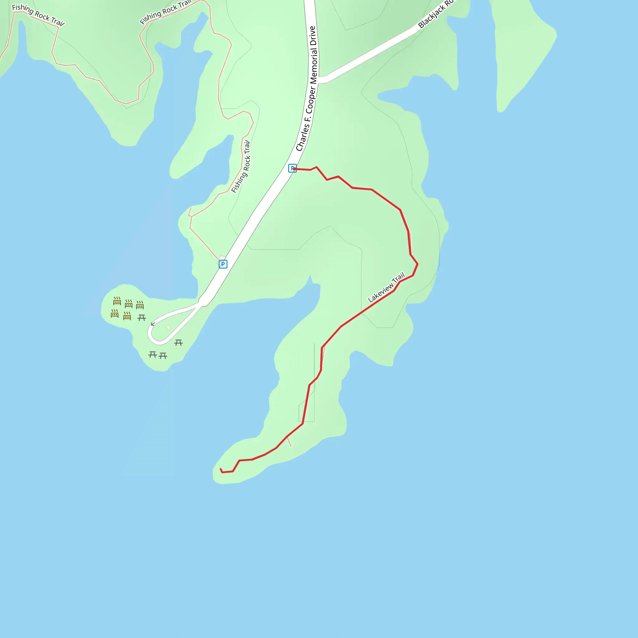 Lake of the Arbuckles - Lakeview Trail mobile static map