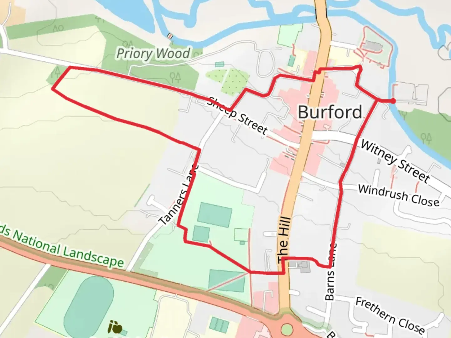 An image depicting the trail Burford Loop and its surrounding area.