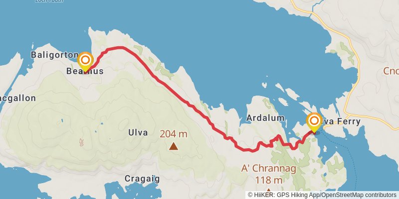 Ulva Loop via Woodland Walk stage 2 Map