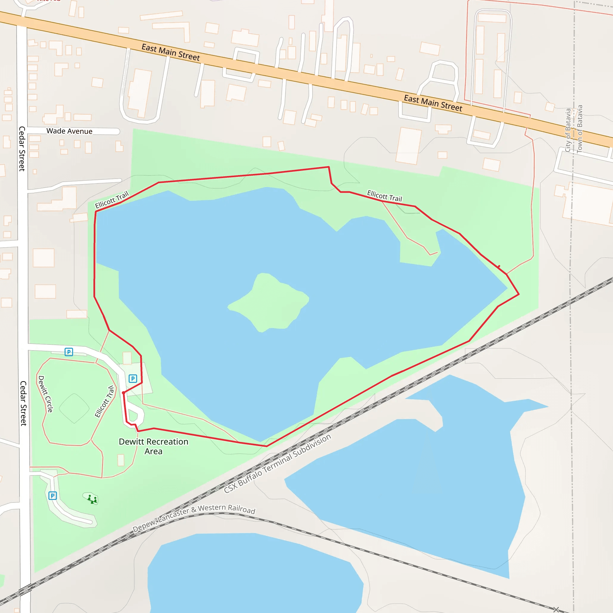 Dewitt Recreation Area Loop Trail mobile static map