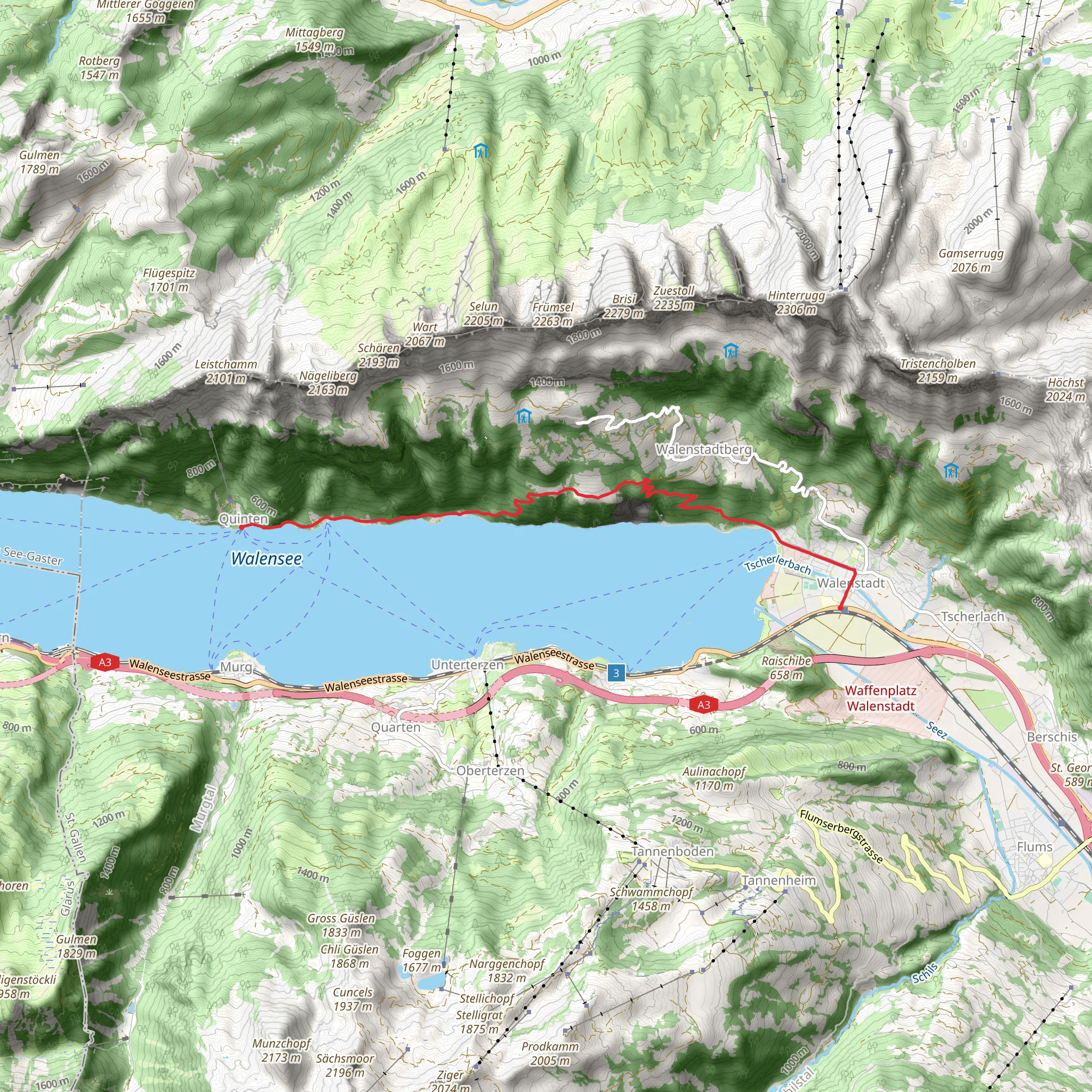Walenstadt - Quinten Trail mobile static map