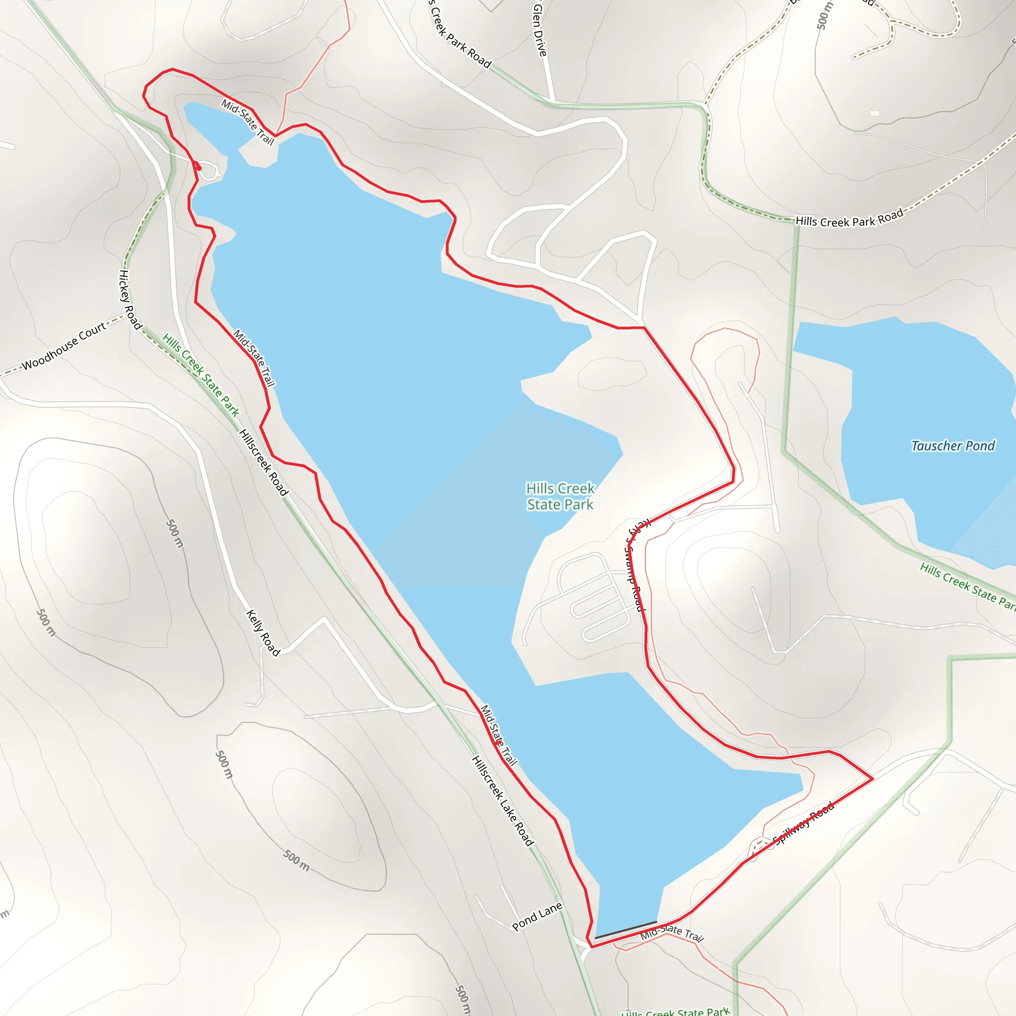 Hills Creek Lake Loop - Hillscreek Drive Loop mobile static map